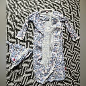 magnetic me cozy sleeper gown + hat set with ruffles